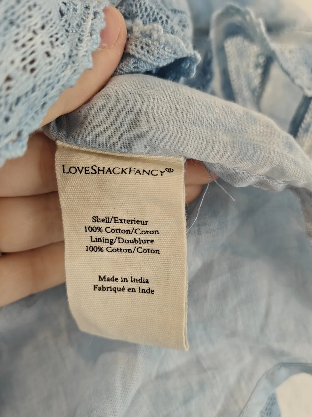 LoveShackFancy Pacific Indigo Hand-Dye Ruffle Mini Skirt Cottagecore Boho Tiered